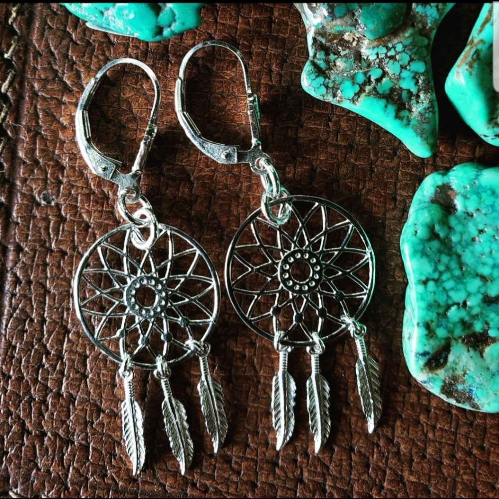 Dream Catcher .925 Sterling Silver Earrings